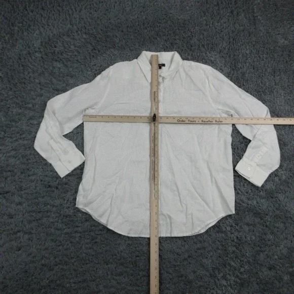 Quince Shirt Womens L White Linen Long Sleeve Button-Up Relaxed Lightweight NWT - Picture 2 of 15